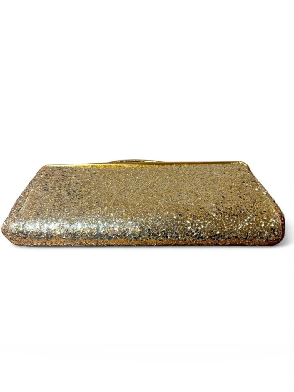 Vintage Gold Glitter Evening Clutch with Top Handle - Picture 3 of 8